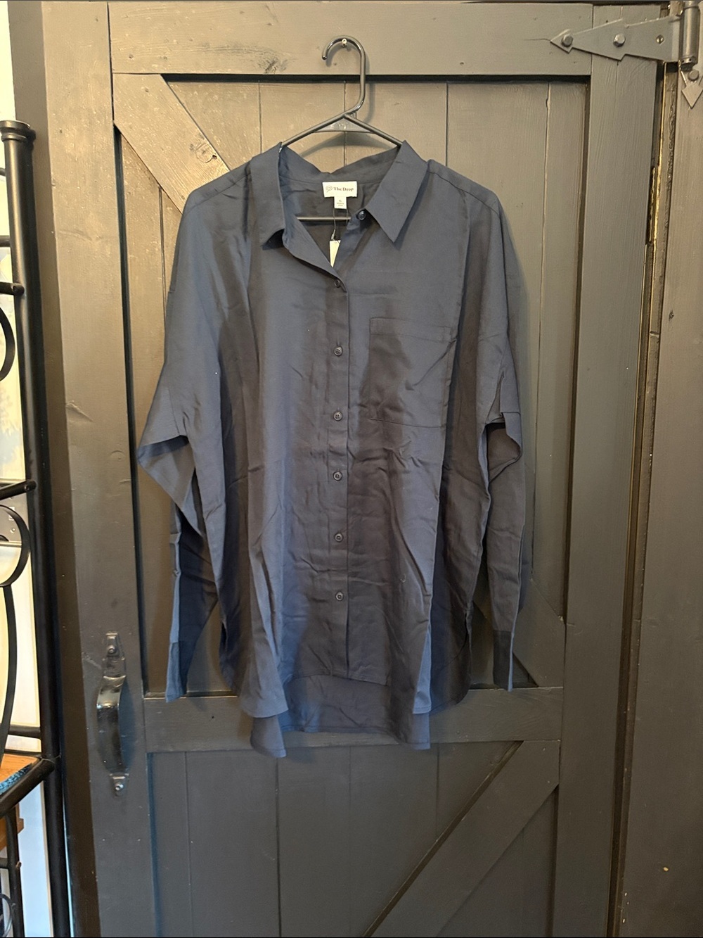 Women's Navy Button-Down Shirt - The Row